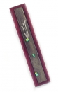 Wood Mezuzah with Glass Decorations