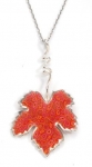 Coral Grape Leaf Necklace