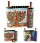 Aluminium Tree of Life Menorah with dreidel