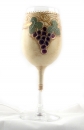 Hand Made kiddush decorated glass cup - Grapevine