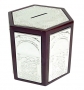 Silver Plated Hexagonal Wooden Tzedakah box