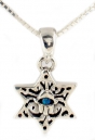 Silver and Opal Star of David Hamsa Pendant
