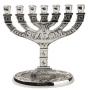 Silver Color Seven Branch Menorah