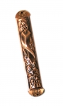 Red Pewter Jerusalem Mezuzah