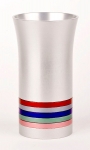 Anodized Aluminium Kiddush Cup By Agayof - Multi Colored Stripes