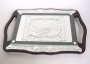 Wood and silver plate Challah board
