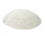 White Thick Knitted Kippah