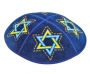 Magen David Dark Blue Suede Kippah