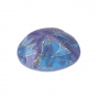 Judaica Motif Blue Silk Painted Kippah