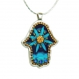 Blue Flower Hamsa Jewelry