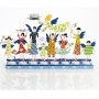 Happy Family Hanukkah Menorah - Blue