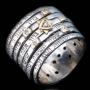 Seven Blessings Spinner Silver Jewish Ring by HaAri