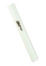 Round white Wood Mezuzah Case