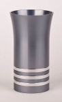 Anodized Aluminium Kiddush Cup By Agayof - Grey With Stripes