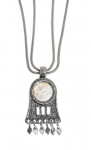 Silver and Roman Glass Oil Lamp design Necklace