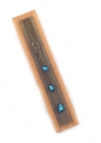 Wood Mezuzah with Glass Decorations
