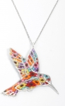 Thousand Flower Hummingbird Silver Pendant