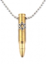 Bronze Israeli Army M-16 Rifle Bullet Pendant - Star of David Emblem