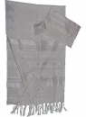 Gabrieli Silk Tallit - White and Silver