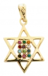 Gold Filled Twelve Tribes Star of David Pendant