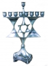 Pewter Magen David Menorah (Hanukia)