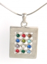 Rhodium Silver Necklace set with Hoshen pendant