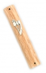 Round wood mezuzah