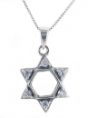 Sterling Silver Zirconium Magen David Pendant
