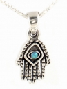 Silver and Opal Hamsa Pendant