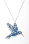 Turquoise Hummingbird Silver Pendant