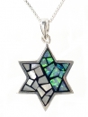 Sterling Silver and Opal Star of David Pendant