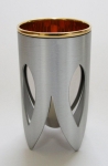 Caesarea Arts Goblet Lotus Collection- Light Grey With Silver