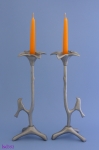 Birds And Flowers Shabbat Candlesticks By Shraga Landesman