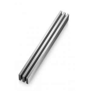 Adi Sidler Mezuzah Case with Vertical Channels Forming a Shin Letter  Gray
