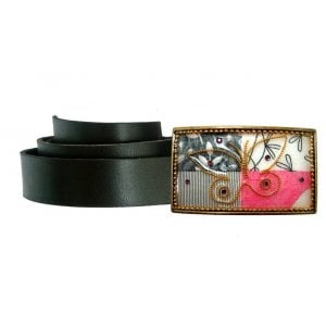 Woman's Belt with Butterfly Leaf Design Buckle by Iris Design