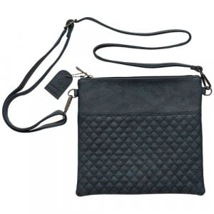 Faux Leather Tefillin Bag with Shoulder Strap  Dark Blue