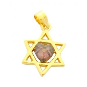 Gold Filled Amethyst Star of David Pendant