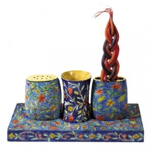 Yair Emanuel - Shabbat Candles and Havdalah Set, Hand Painted Wood  Oriental