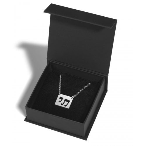 Adi Sidler Stainless Steel Necklace - Musical Notes Chai Pendant