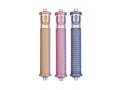 Agayof Cylinder Mezuzah Case with Shema Prayer and Shin, Light Colors - 4 Inches