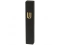 Black Polyresin Mezuzah Case with Stone Effect, Gold Shin - For Scroll 12 cm