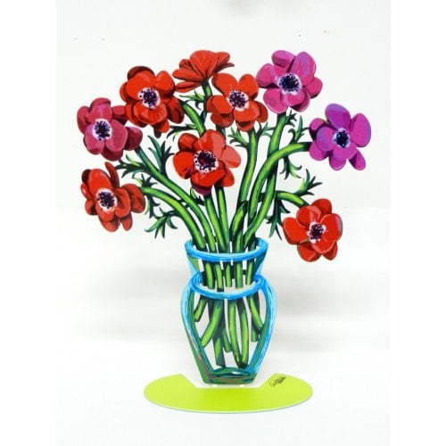 David Gerstein Free Standing Double Sided Flower Sculpture  Poppies Small