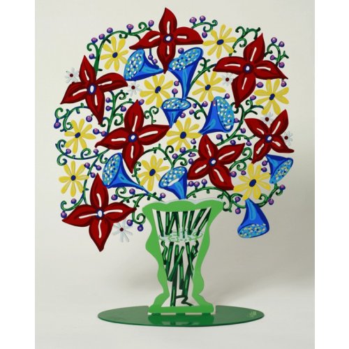 David Gerstein Free Standing Double Sided Flower Vase Sculpture - Bell Bouquet