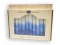 Decorative Handmade Galilee Shabbat Candles - White and Blues with Streaks
