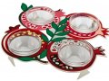 Dorit Judaica Four Joined Colorful Pomegranate-shaped Honey Dishes