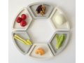 Graciela Noemi Handcrafted Modular Passover Seder Plate - Gray- White