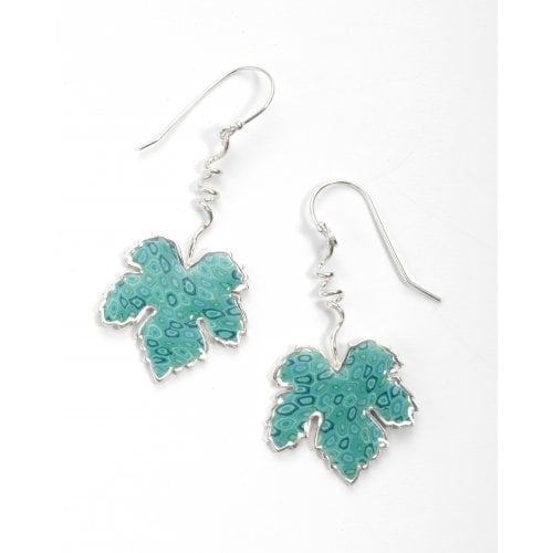 Grape Leaf Earrings - Turquoise