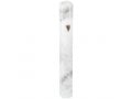 Gray and White Marble Aluminum Mezuzah Case, Side Channels  Various Lengths
