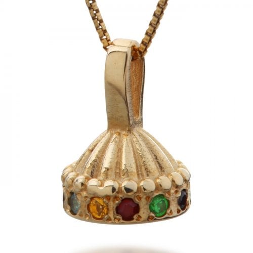 Hoshen Crown Necklace in Gold by HaAri Jewelry