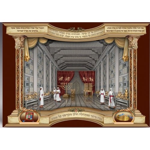Laminated Colorful Wall Poster - View of Inner Temple with Kohen Priests